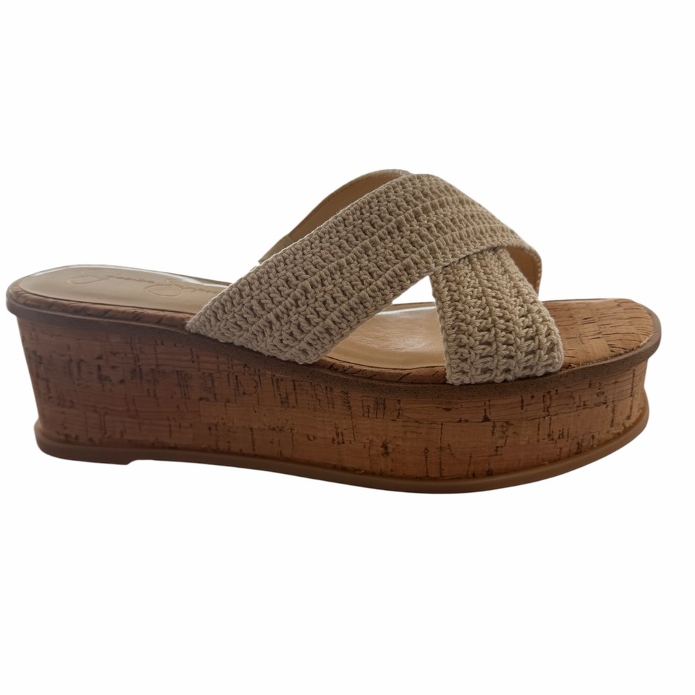 Jessica Simpson Ediza Crochet Platform Wedge  Size 10 New In Box MSRP $130